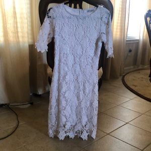 Nina Leonard white dress.